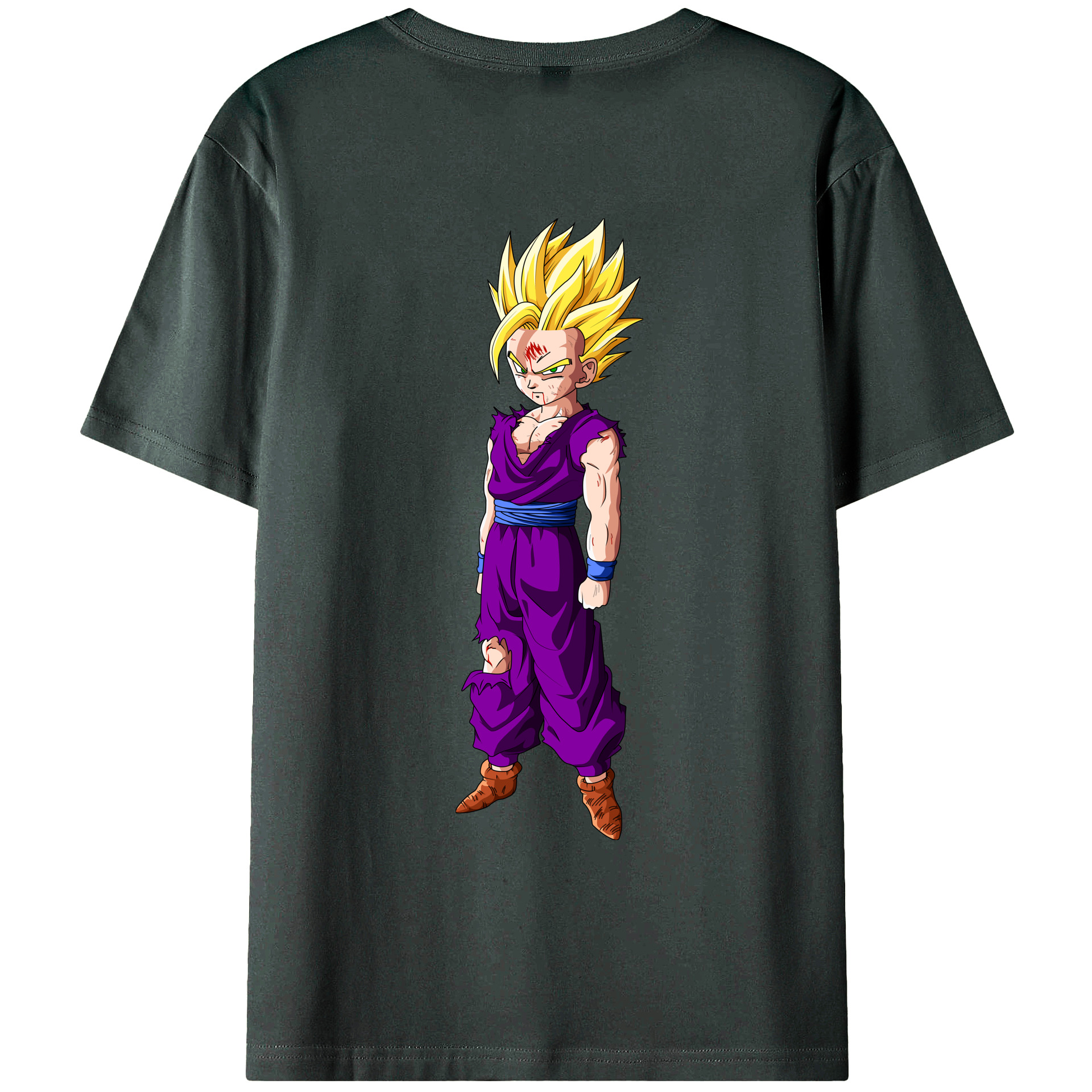 （画像用） ドラゴンボール 孫 悟飯（そんごはん）DRAGON BALL Son Gohan 綿100％ メンズ半袖Tシャツ（バックプリント） 通気性